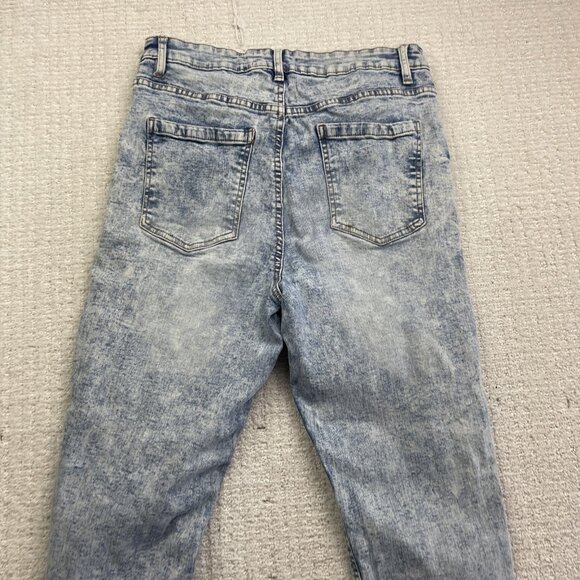 Y2K Refuge Jeans Womens Size 7 Blue Denim Slim Straight Washed Distressed Punk - Picture 9 of 10